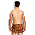 Tiger Resort Short + Gold Buttons Swimsuit // Burnt Orange (S)