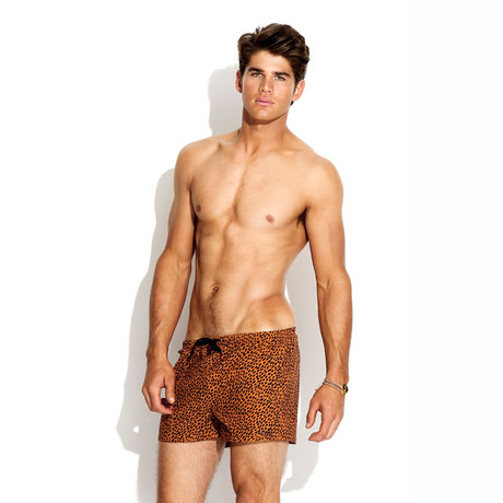 Cheetah Vintage Soccer Short Swimsuit // Burnt Orange (XS)