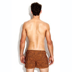 Cheetah Vintage Soccer Short Swimsuit // Burnt Orange (L)