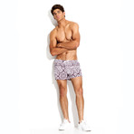 Bandana + Cherry Vintage Soccer Short Swimsuit // Red + Black (S)