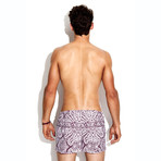 Bandana + Cherry Vintage Soccer Short Swimsuit // Red + Black (S)