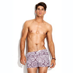 Bandana + Cherry Vintage Soccer Short Swimsuit // Red + Black (S)