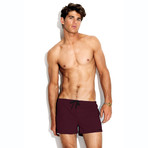 Cherry Vintage Soccer Short Swimsuit // Red + Black (XS)