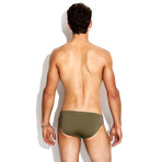 Lifeguard Lowrise Brief Swimsuit // Palm Olive (L)