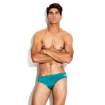 Lifeguard Lowrise Brief Swimsuit // Carribean Blue (XS)