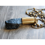 Black Tourmaline Crystal Bullet Necklace