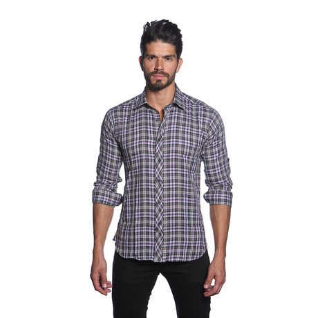 TUR Button-Up // Grey + Purple (S)