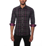 Jared Lang // TUR Button-Up // Black + Purple (L)