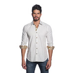 Thomas Button Up Shirt // Grey + White Stripes (L)