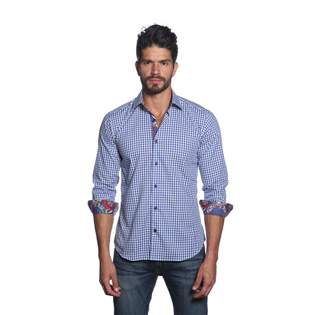 Thomas Button Up Shirt // Blue Gingham (S)