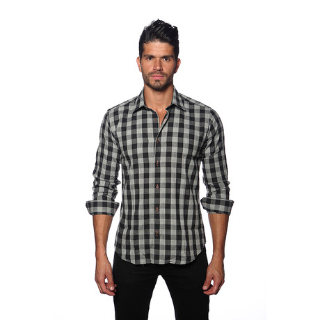 Avenue Button Up Shirt // Grey + Black Check (S)