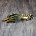 Mixed Feathers Bullet Necklace