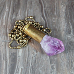 Amethyst Crystal Bullet Necklace