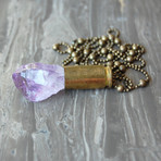 Amethyst Crystal Bullet Necklace