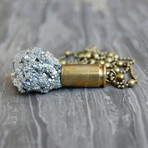Pyrite Crystal Bullet Necklace
