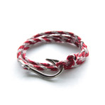 Nautical Hook Bracelet // White Red (Small)