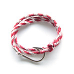 Nautical Hook Bracelet // White Red (Small)