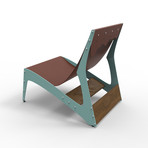 Pekota City Lounger // Set of 2 (Raw Steel Frame // Orange Leather)