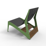 Pekota City Lounger // Set of 2 (Raw Steel Frame // Orange Leather)