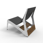 Pekota City Lounger // Set of 2 (Raw Steel Frame // Orange Leather)