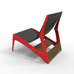 Pekota City Lounger // Set of 2 (Raw Steel Frame // Orange Leather)