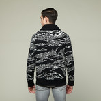 Jungle Camo Shawl Sweater (M)