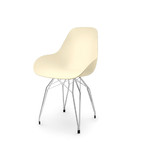 Diamond Dimple Chair // Chrome Base (White)