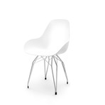 Diamond Dimple Chair // Chrome Base (White)