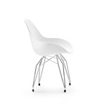 Diamond Dimple Chair // Chrome Base (White)