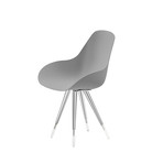 Angel Dimple Chair // Chrome Legs (White)