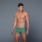 Cotton Stretch Trunk // Pepper Green Stripe (S)