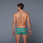 Cotton Stretch Trunk // Pepper Green Stripe (S)