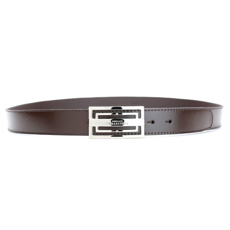 Versace Leather Resizeable Belt III // Brown