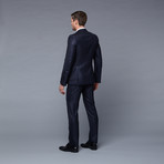 Versace Collection // Wool Two-Piece Suit // Navy Houndstooth (Euro: 46)