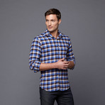 Scott Button-Up Shirt // Blue + Brown (L-REG)