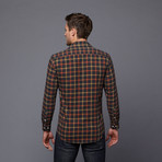 Jake Button-Up Shirt // Charcoal + Orange (L-SLIM)