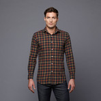 Jake Button-Up Shirt // Charcoal + Orange (L-SLIM)