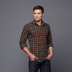 Jake Button-Up Shirt // Charcoal + Orange (L-SLIM)