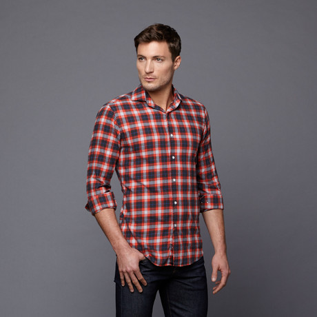 Patyk Button-Up Shirt // Red + Blue (S-SLIM)