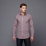 Dylan Button-Up Shirt // Charcoal + Pink (L-SLIM)