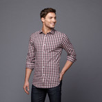 Dylan Button-Up Shirt // Charcoal + Pink (L-SLIM)