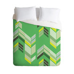 Gabi Chevron Green Duvet Cover (Twin)