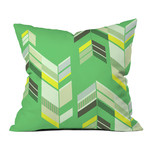 Gabi Chevron Green Throw Pillow (18" x 18")