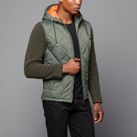 Slate & Stone // Mason Wool Quilted Jacket // Army (L)