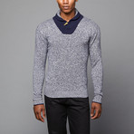Slate & Stone // Jesse Shawl Neck Lambswool Sweater // Navy (S)