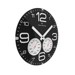 Domed Glass Wall Clock // Weather Station / °F Black