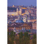 View of the Historic Center of Rome at Night Triptych