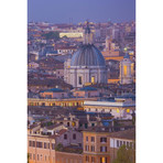 View of the Historic Center of Rome at Night Triptych