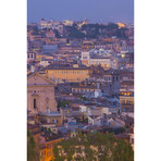 View of the Historic Center of Rome at Night Triptych