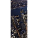 Night Aerial View of the Financial District, NYC Triptych